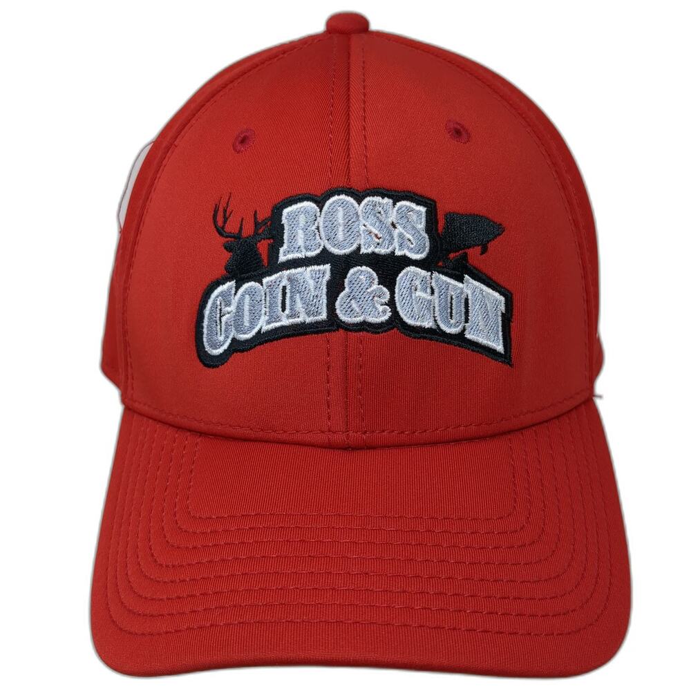 The Game Baseball Cap Red Size L Ross Coin Gun Flexfit A-Flex Embroidery Hat